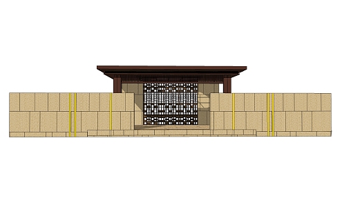 New Chinese pavilion porch New Oriental Zen pavilion 3d model