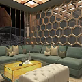 Modern Bar Interior Design With Wine Bottles Display And Round Tables Chairs