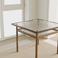 Elegant Coffee Table With Glass Top And Wooden Frame In Modern Living Room