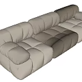 Modern Two-Seater Sofa With Gray Tone Block Design And Plush Cushions 3d model