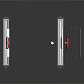 Modern Structural Design With White Red Geometric Components And Sleek Elements