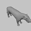 Prehistoric Animal Model With Open Mouth Sharp Teeth Brown Fur And Blue Eyes