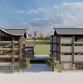Traditional Ancient Architecture Exterior With Multi story Structure Classic Roof And Wooden Elements