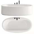 Modern Freestanding Bathtub In White With Oval Shape And Sleek Design