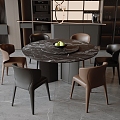 Modern Italian Dining Table and Chair Combination 3d model