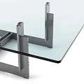 Modern Glass Top Table With Sleek Metal Frame And Contemporary Design