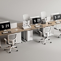 Modern Office Desk and Chair Office Desk and Chair Staff Station Computer Desk and Chair 3d model