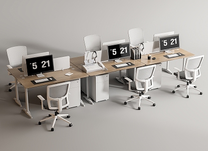 Modern Office Desk and Chair Office Desk and Chair Staff Station Computer Desk and Chair 3d model