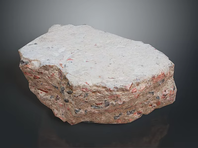 Natural Stone With Rough Surface Texture And Colorful Layered Patterns For Decorative Use 3d model