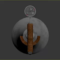 Vintage Metallic Weapon With Shiny Surface Wooden Grip Tubular Structure And Sights
