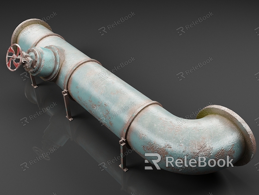 rusty pipe old water pipe conveying pipe steel pipe industrial equipment model