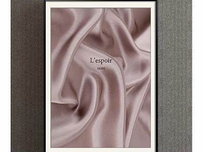 Elegant Decorative Painting With Pink Silk Background And L'espoir 2022 Text 3d model