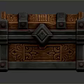 Wooden Storage Chest With Carved Patterns And Metal Accents For Household Use
