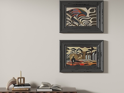 Simple retro decorative painting 3d model