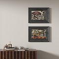 Simple retro decorative painting 3d model