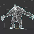 Fierce Spiked Back Game Monster Character With Horned Head And Bulky Limbs