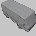 Vibrant Yellow Mercedes Commercial Van 3D Render With Front Design And Wheels