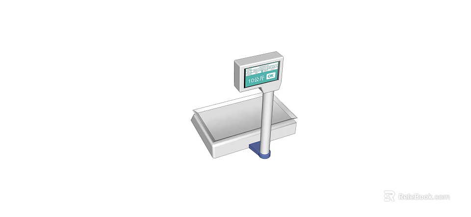 Commercial Digital Weighing Scale With Digital Display Sturdy Platform And Adjustable Stand 3d model 