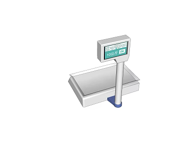 Commercial Digital Weighing Scale With Digital Display Sturdy Platform And Adjustable Stand 3d model