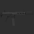 Modern Tactical Firearm 3D Rendering With Barrel Magazine Scope And Rail