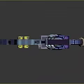 Futuristic Mechanical Sword With Purple Blue Glow And Detailed Structure
