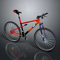 Stylish Orange and Red Bicycle with Black Handlebars and Silver Spoke Wheels