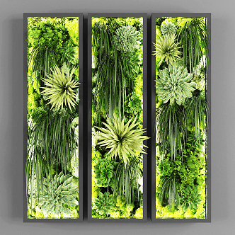 Modern plant wall plant wall decoration green plant wall green wall vertical greening 3d model