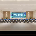 Modern monitoring room monitoring hall 3d model