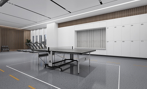 Fitness Rest Area Modern Table Tennis Room 3d model