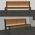 Outdoor Bench With Wooden Slat Seat And Metal Frame For Garden Use