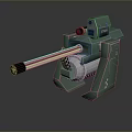 Green Mechanical Cannon With Long Barrel And Sighting Device