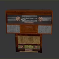 Vintage Electronic Radio With Wooden Case Knobs Dial And Speaker Grilles