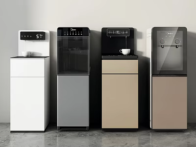 Modern Standing Water Dispensers in White Silver Beige Brown for Home Office Use 3d model