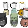 Colorful Modern Kitchen Appliances with Blenders and Coffee Makers in Various Styles