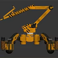 Yellow Mechanical Spider Robot With Multi Legged Design And Stripe Pattern