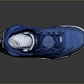 Blue High Top Sneakers With Premium Suede Upper White Sole And Jumpman Logo