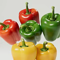 Fresh Vibrant Red Green Yellow Bell Peppers Displayed in Ripe Condition