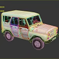 White Classic Off road Vehicle With Square Body And Black Windows Exterior Design