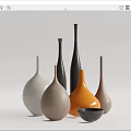 Assorted Flower Vases In Various Colors And Unique Shapes For Home Decor