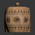 Decorative Carved Wooden Containers With Floral And Geometric Patterns On Lids