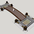 New Chinese-style Bridge Landscape Bridge 3d model