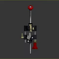 Mechanical Industrial Device With Red Knobs Black Body Metal Structure And Adjustable Lever