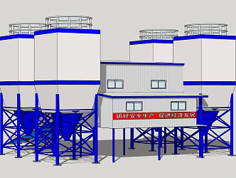 Modern mixer concrete mixing plant 3d model