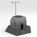 Small Gray Octagonal Structure With Antenna On Top And Steps At Base