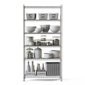 Storage Cabinet Shelf IKEA Basket Wicker Basket Box 3d model