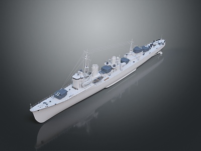 modern ship warship 3d model