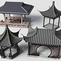 Exquisite classical pavilion Chinese style pavilion landscape pavilion hexagon pavilion pavilion pavilion ancient building pavilion attic 3d model