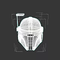 Mandalorian Style Metallic Hat With Face Mask And Top Device Design