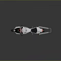Sleek White Sport Motorcycle With Red Accents On Stand And Reflective Floor