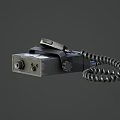 Cobra Industrial Radio Communication Device with Digital Display Knobs and Coiled Cable 3d model